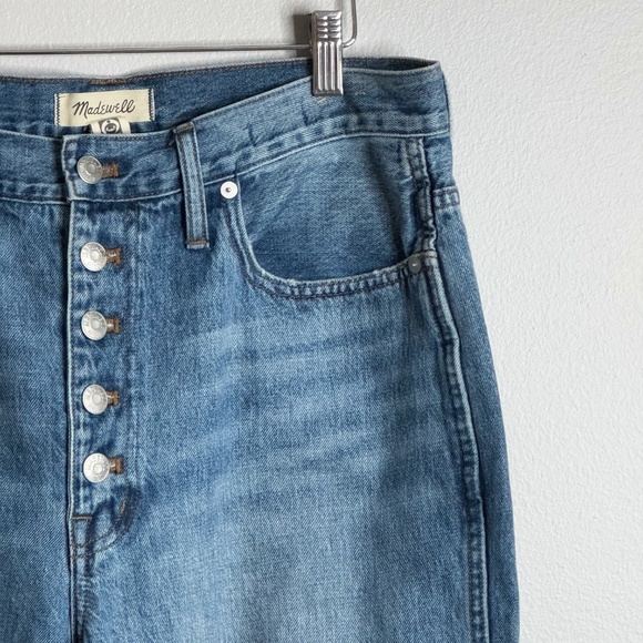 Madewell Jeans The Perfect Vintage Straight Button Fly Split Hem Denim Size 30 - Picture 5 of 11
